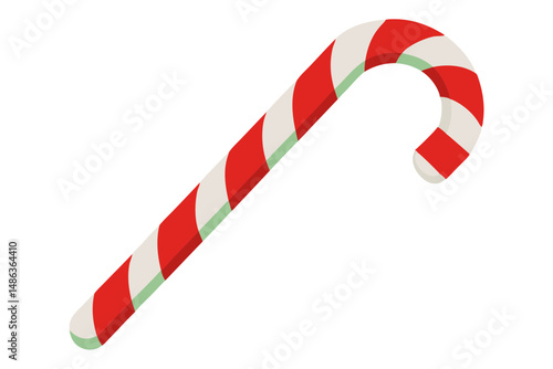 striped candy cane illustration on white