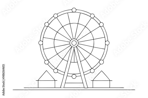 ferris wheel round entertainment ride illustration