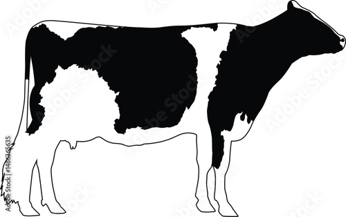 Holstein dairy cow silhouette illustration