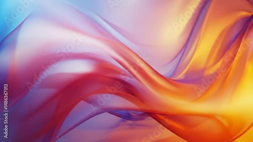 Wallpaper Mural Dynamic flowing fabrics in vivid blue and orange waves Torontodigital.ca