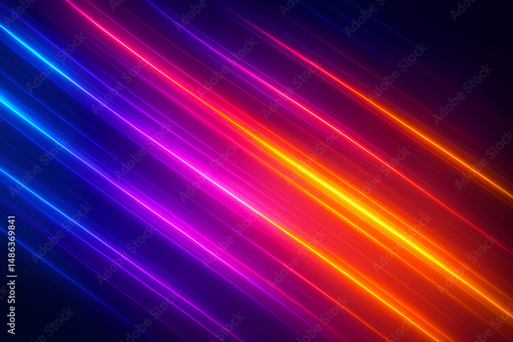 Fototapeta premium Colorful light streaks in vibrant motion design.
