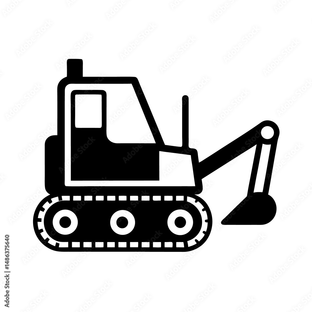 excavator on a white background excavator on a white background