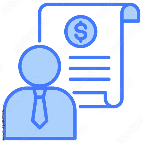 Cost Per Lead Blue Icon