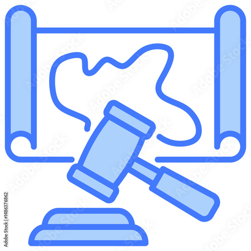 Land Dispute Blue Icon