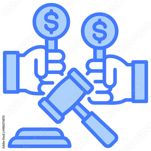 Auction Blue Icon