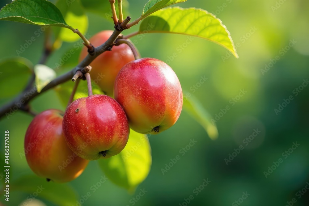 Vibrant, ripe fruits hanging from branches, showcasing natural abundance , juicy, sunlight Vibrant, ripe fruits hanging from branches, showcasing natural abundance , juicy, sunlight