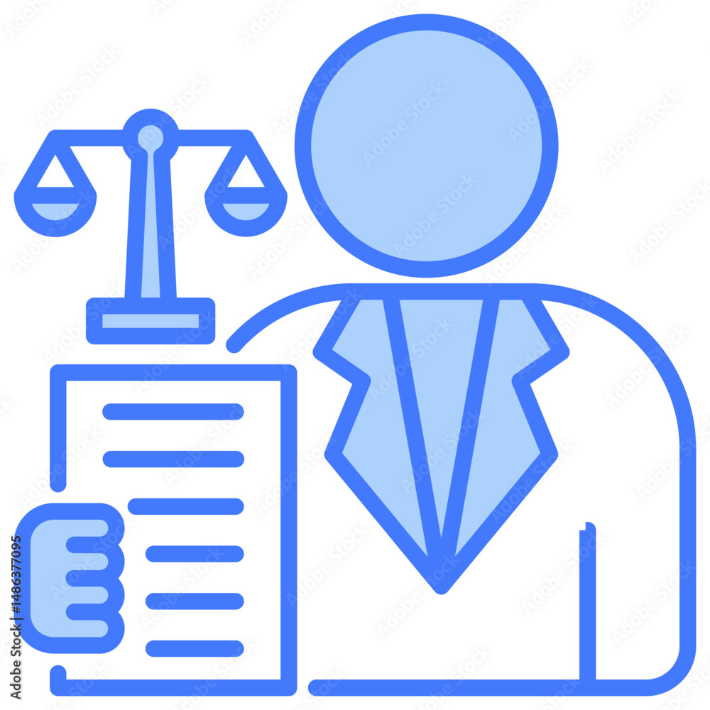 Obraz premium Attorney Blue Icon