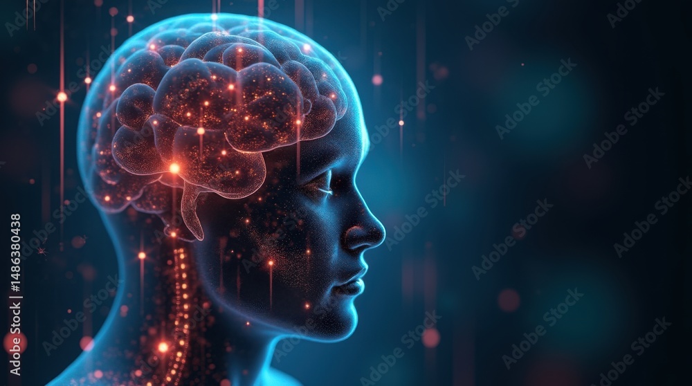 Obraz premium Technological enhancement of human capabilities through cybernetic integration