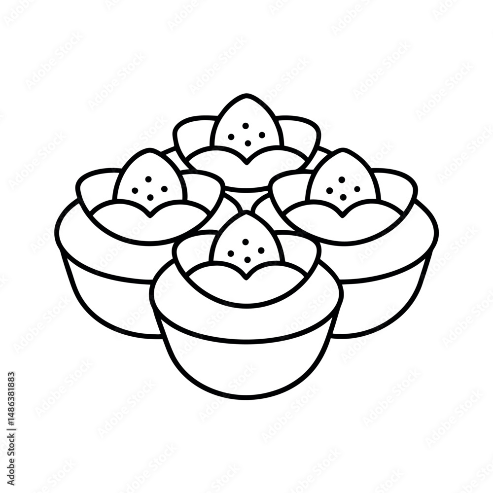 Butter Tarts Vector Outline Design Butter Tarts Vector Outline Design