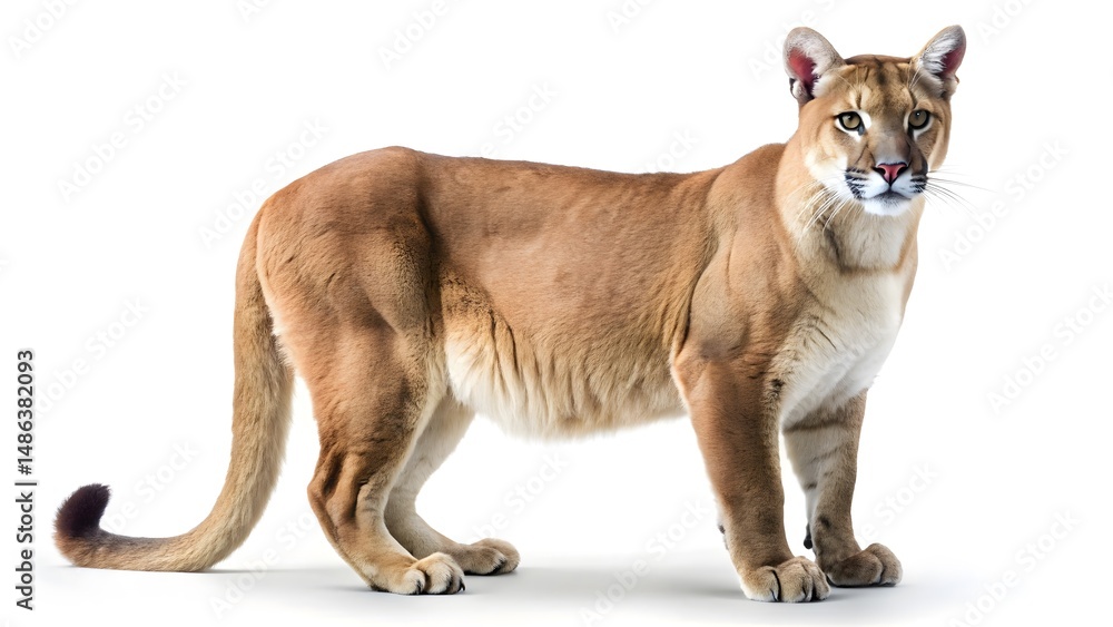 Fototapeta premium Puma Isolated on White Background