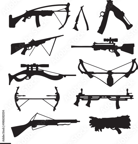 Silhouette Weapons Collection: Crossbows, Rifles, and Firearms