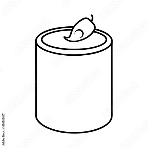 Canned Chili Line Art Vector