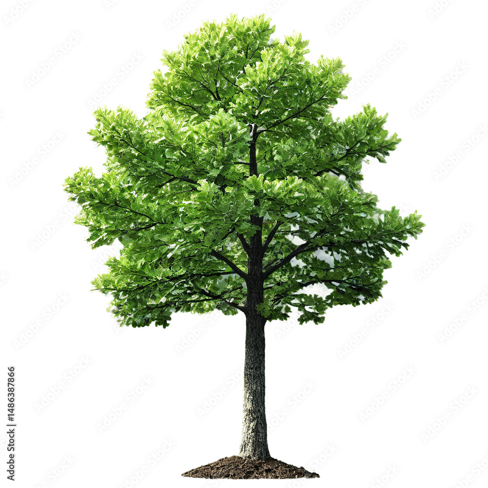 Obraz premium oak tree sapling isolated on transparent background