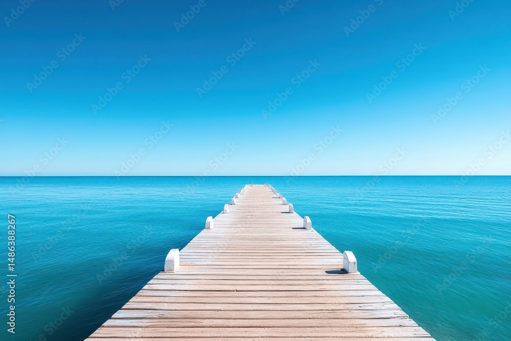 Fototapeta premium Discover the beauty of Rapid Bay Jetty in South Australia under a clear blue sky, Iconic landmark of South Australia Rapid Bay Jetty pier and blue ocean water
