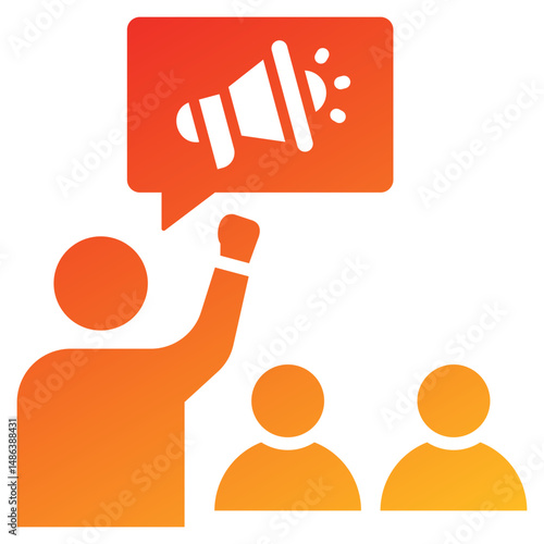 Advocacy Glyph Gradient Icon