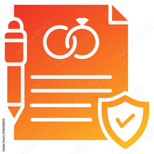 Prenuptial Agreement Glyph Gradient Icon
