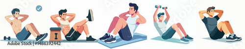 man vector doing sit ups