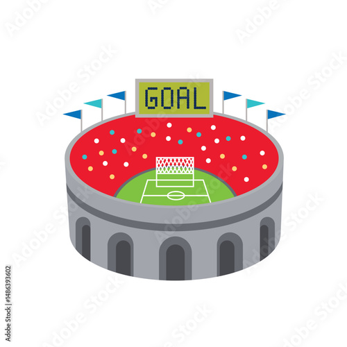 stadium football soccer goal game match vector symbol sign icon illustration vector