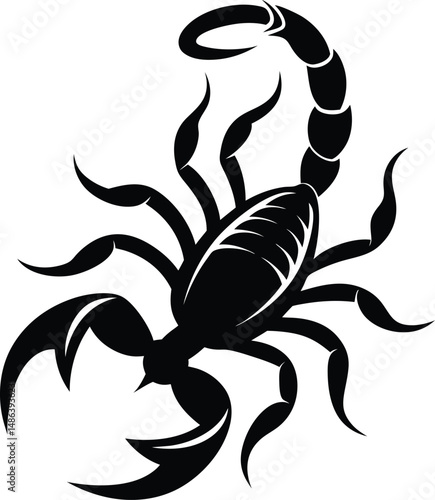 Scorpion silhouette, scorpion isolated on white background