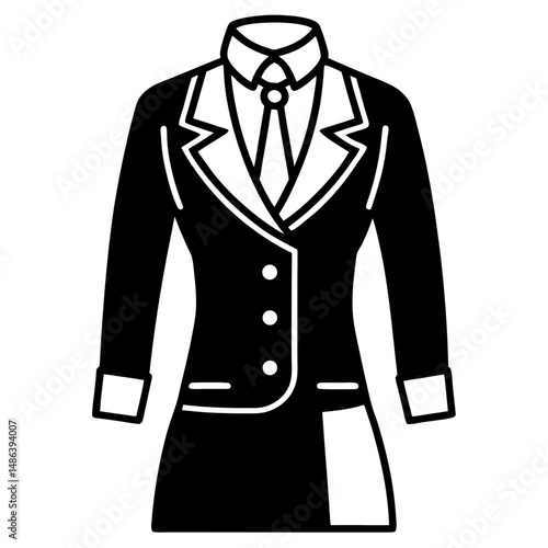 Flight Attendant Uniform Silhouette Vector
