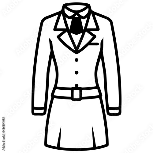 Flight Attendant Uniform Silhouette Vector