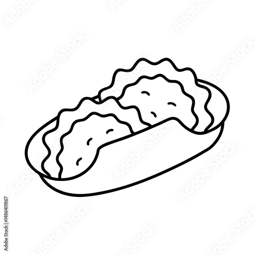 Spicy Enchiladas Sketch Vector Drawing