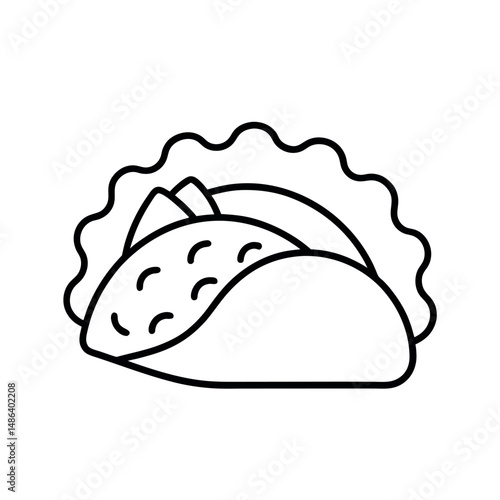 Enchiladas Dish Outline Sketch Vector