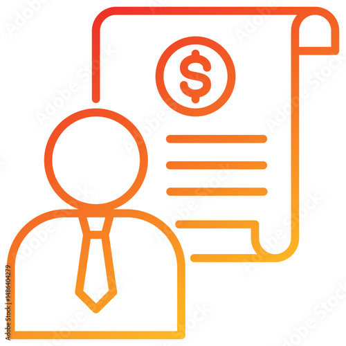 Cost Per Lead Line Gradient Icon
