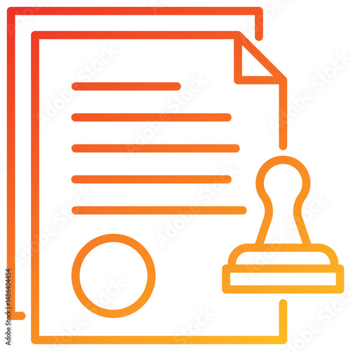 Notary Line Gradient Icon