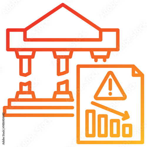 Bankruptcy Line Gradient Icon
