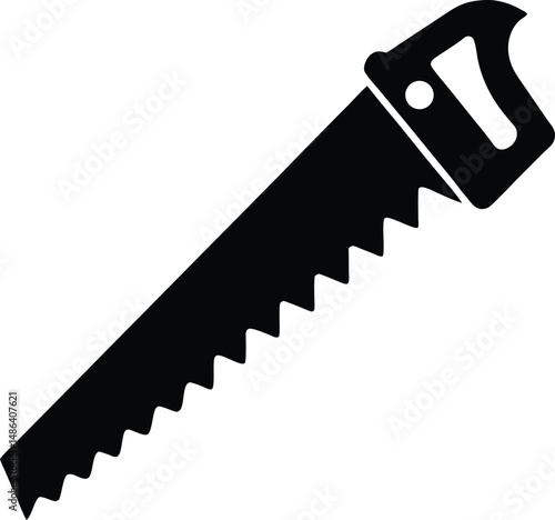 Saw silhouette, saw isolated