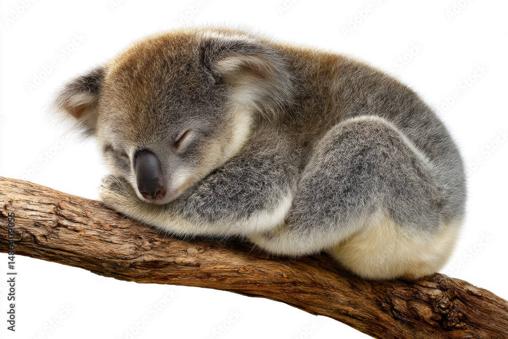 Obraz premium Koala resting peacefully on a branch during a sunny afternoon in its natural habitat