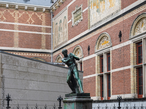 Photography Amsterdam, Holland; February-22, 2025: Photos from exterior the Rijksmuseum in A
