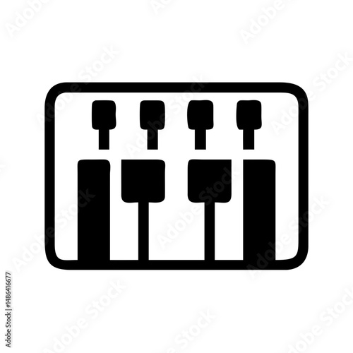 Piano keyboard vector icon illustration for music education and musical instrument design projects