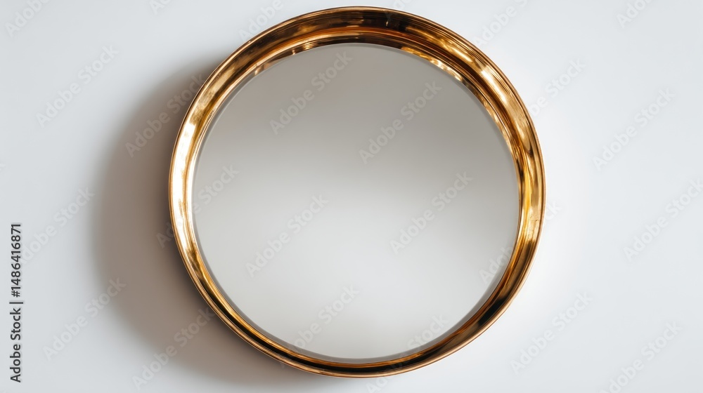 Gold framed circular wall mirror Gold framed circular wall mirror
