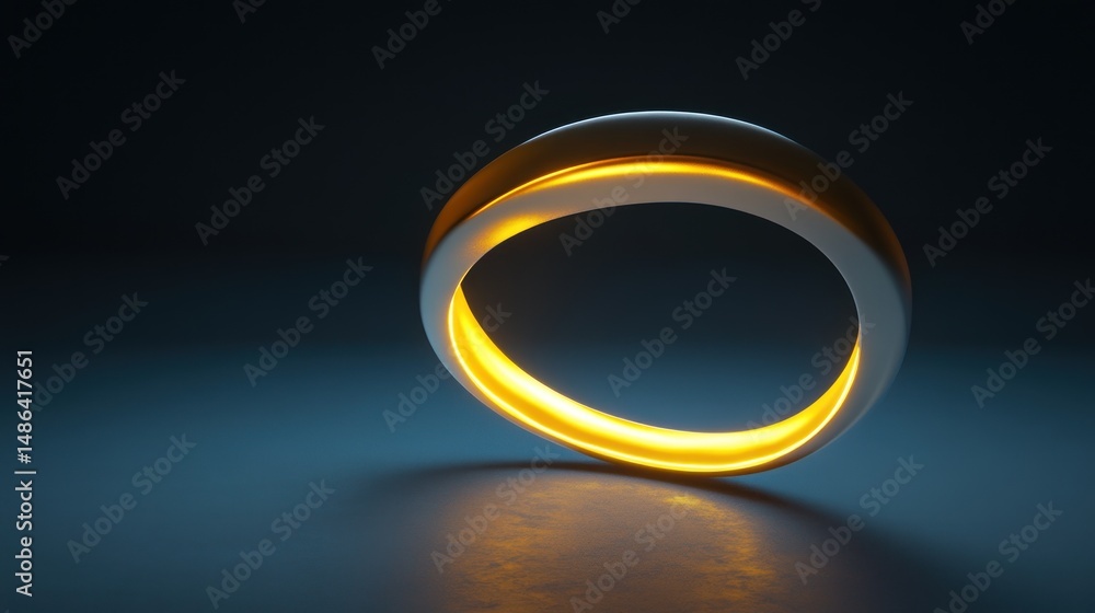 Glowing white ring abstract modern technology background image Glowing white ring abstract modern technology background image