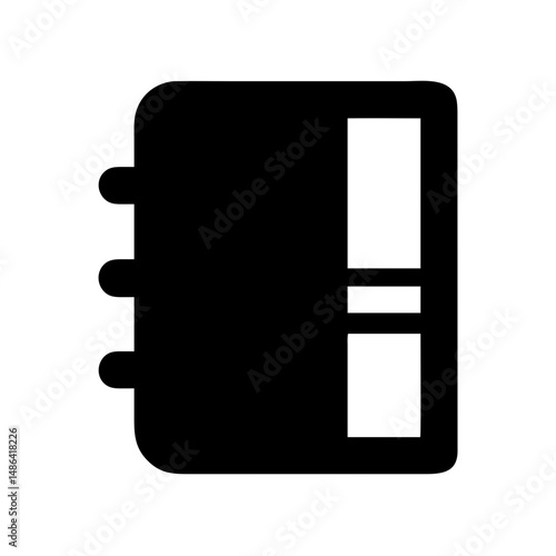 Black notebook icon vector illustration for notes reminders and organization resource design
