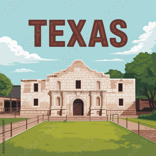 Texas Alamo Mission Historic Landmark Wall Art