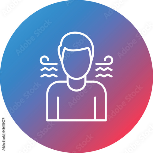 Bad Breath Line Gradient Circle Background Icon