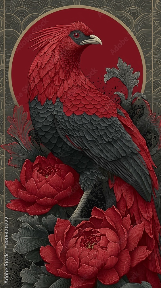 Fototapeta premium Bold Japanese tattoo phoenix design