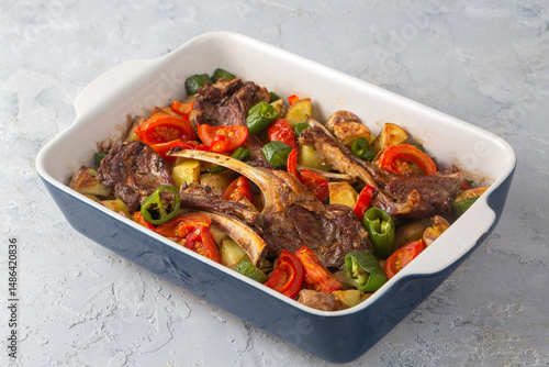 Oven-grilled lamb chops wit...