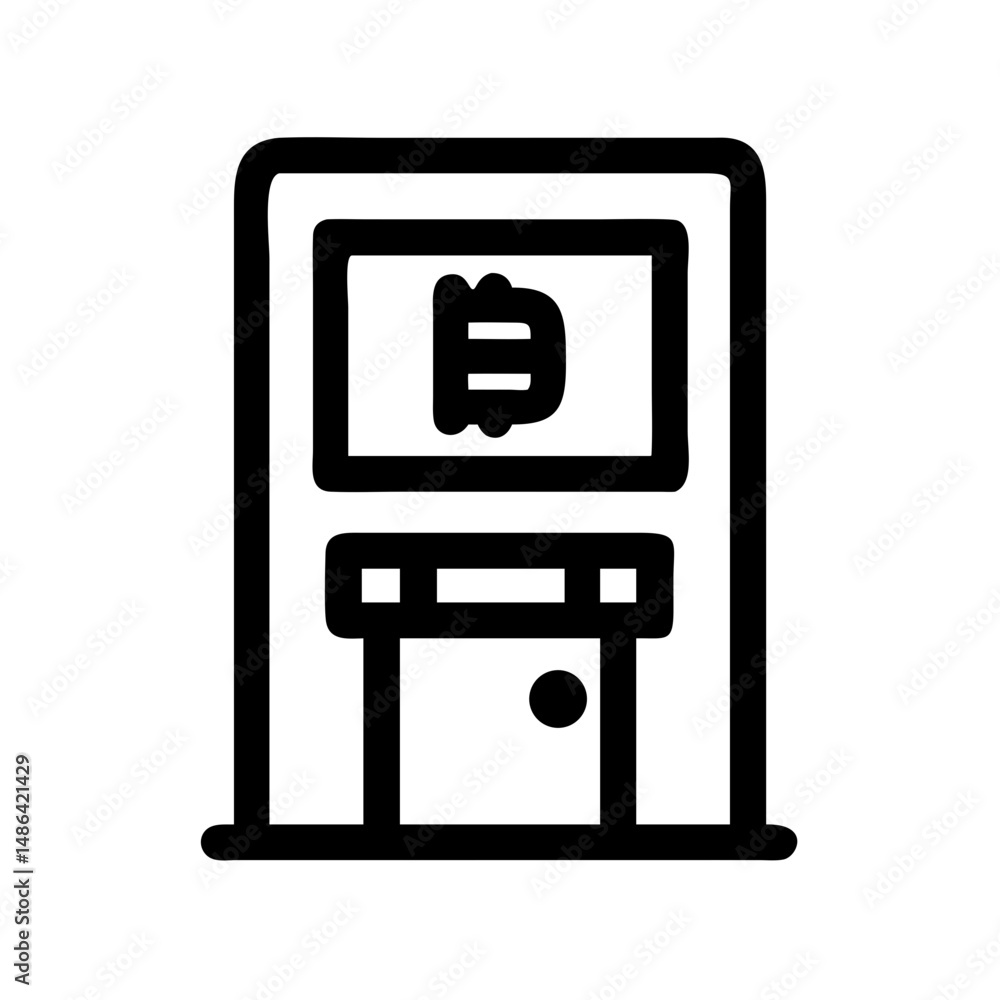Bitcoin atm vector icon for cryptocurrency exchange and digital currency transactions design element Bitcoin atm vector icon for cryptocurrency exchange and digital currency transactions design element