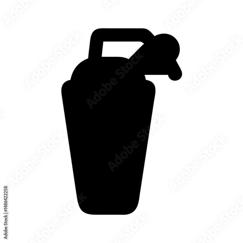 Cocktail shaker vector icon for bar equipment and cocktail preparation illustration design art