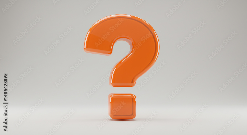 Question mark curiosity inquiry symbol knowledge information education learning orange color icon 3d Question mark curiosity inquiry symbol knowledge information education learning orange color icon 3d