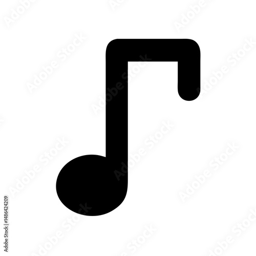 Music note icon vector illustration for musical notation melody song and sound design element concept