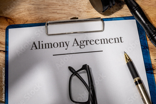 Alimony Agreement Document with Gavel – Legal Spousal Support Concept