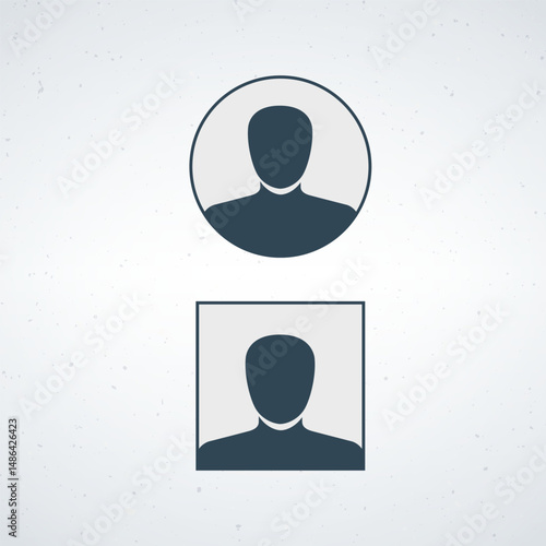 Minimal User Profile Icons in Circle and Square Outline Design