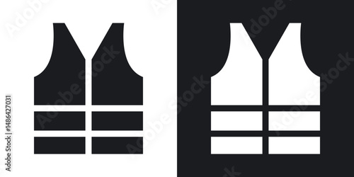 Vest jacket icons. flat style design.