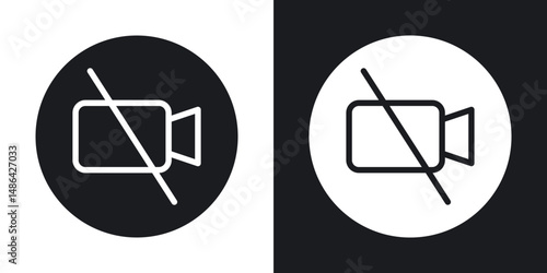 Video off icons. flat style design.