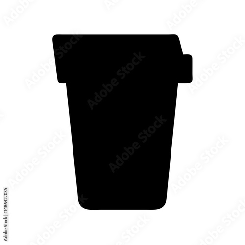 Black coffee cup vector illustration for cafe shop icon takeaway drink hot beverage design element